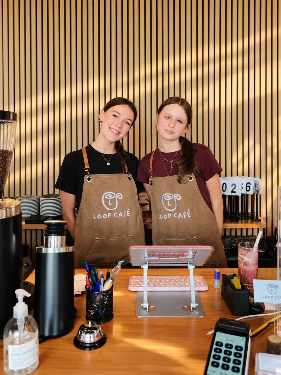 Loop Cafe team at the counter