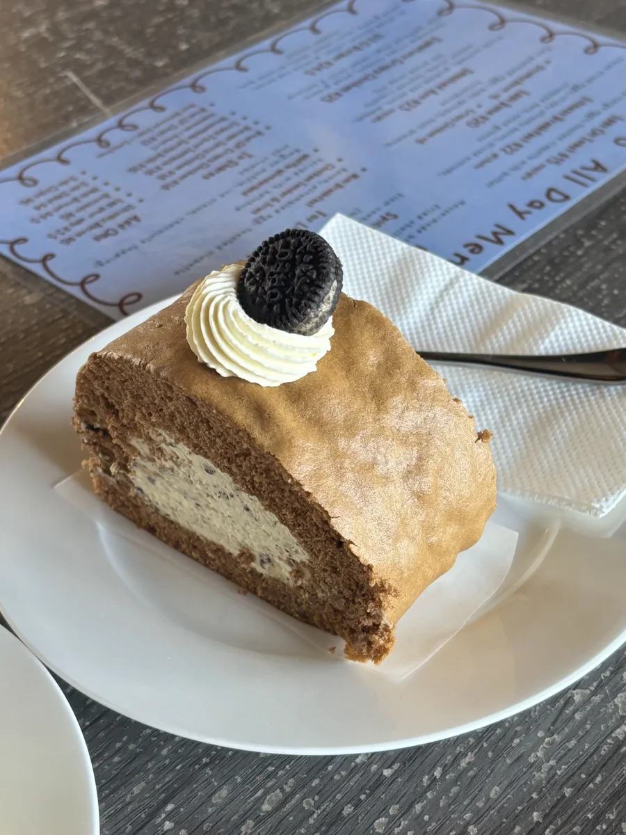 Chocolate cake slice at Loop Cafe