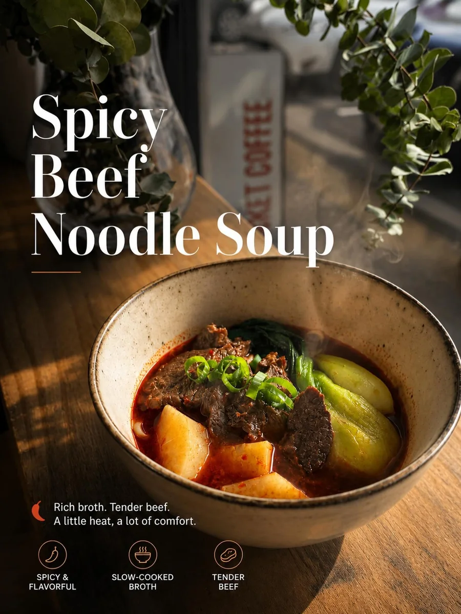 Loop Cafe spicy beef noodle soup feature
