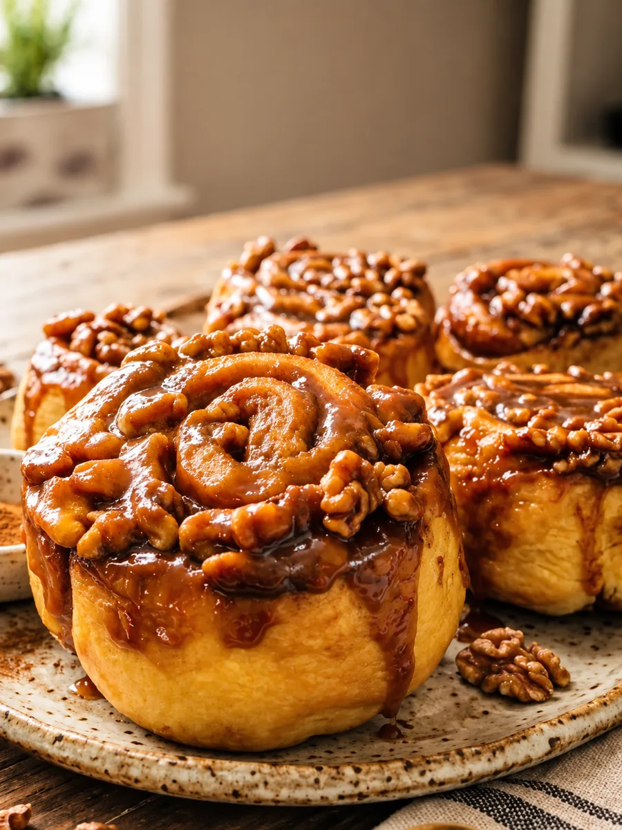 Freshly baked cinnamon rolls